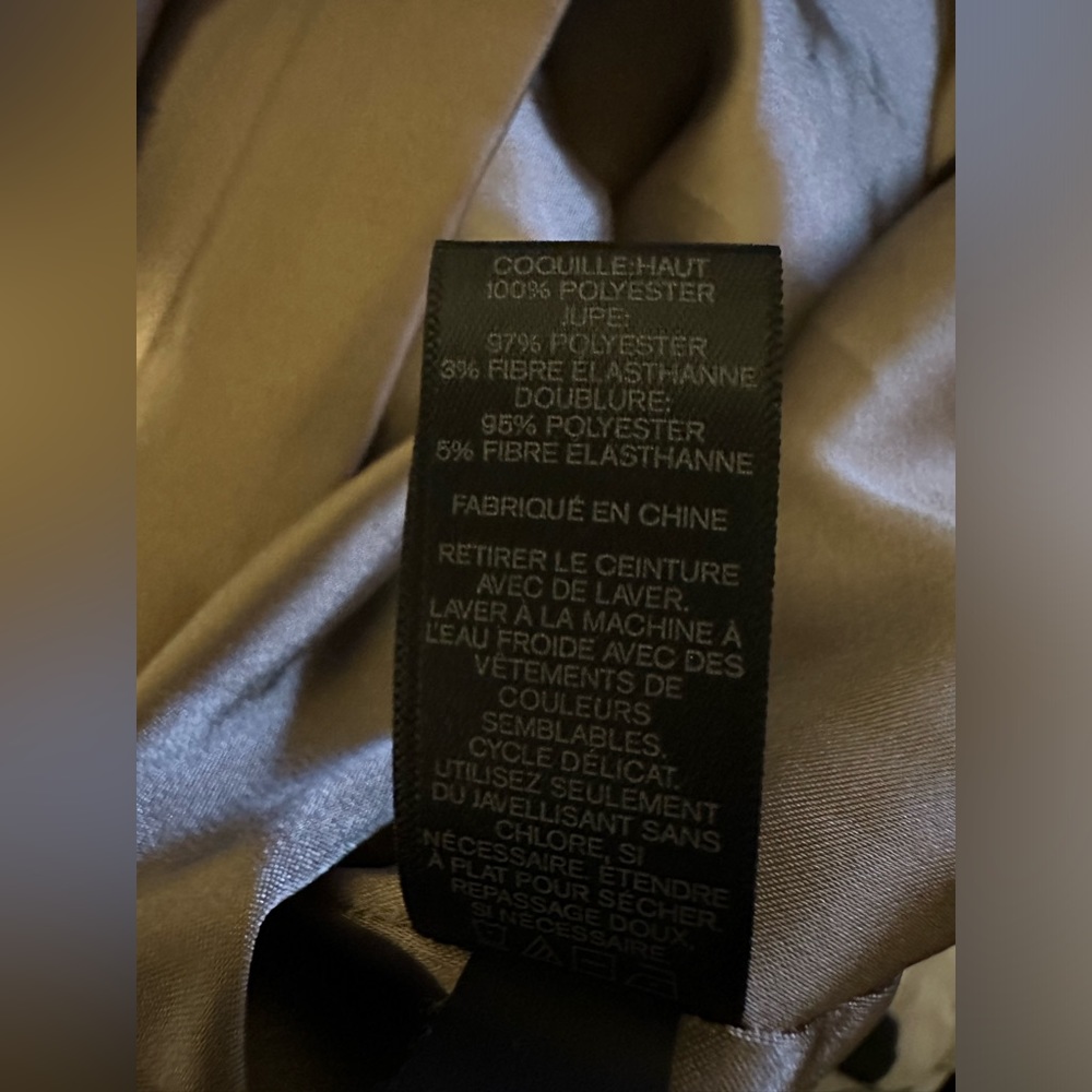 🤑SOLD🤑 Express Bodycon Dress Tan Color Block Stretch Mini Sleeveless Sexy - Picture 8 of 8